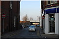 Looking down Furrells Rd to the railway bridge