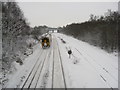 Train heading towards bridge carrying the A6175