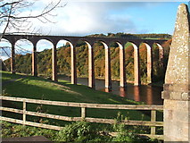 NT5734 : Leaderfoot viaduct from Drygrange Bridge by Peter Barr