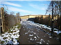 Glade Lane looking towards foot bridge over the Brentford Branch Line