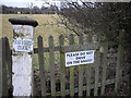 Signs at gate of Hatfield Park