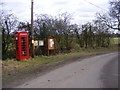 TM3577 : Telephone Box, Chediston Village Notice Board & Chediston Lane by Geographer