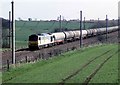 Empty oil train heads down the Midland main line