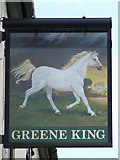 TL9363 : The White Horse Pub Sign by Keith Evans