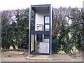 TM3257 : Vandalised Telephone Box, Bell Lane, Marlesford by Geographer