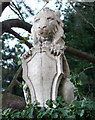 Lion and shield on gatepost, Loudham Hall