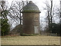 Looking towards fascinating building situated on grazing land at Cothill