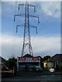 Newsagent overshadowed by pylon