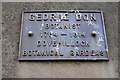 Plaque on a wall in Don Street, Forfar, Commemorating George Don, Botanist