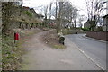 Carseburn Road, Forfar at its junction with the footpath leading to Victoria Street