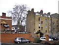 Rear of houses and public house