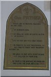 SU7023 : Lord's Prayer to the left of the altar at St John the Evangelist, Langrish by Basher Eyre