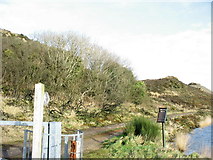 SH4389 : Old mine track running along the base of Mynydd Parys by Eric Jones