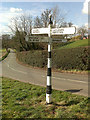 Signpost near Shipbrook Hill Farm