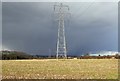 Stormy weather and pylons