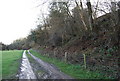 Track running below the Greensand Escarpment