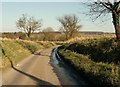 The road that leads to Little Bradley village