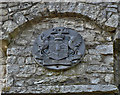 SS8872 : Heraldic arms on the tower, Dunraven Park  walled garden by Mick Lobb