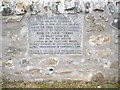 Memorial plaque in lower cemetery, Walla Kirkyard