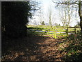 Bridleway junction with the A281 near Woodmancote