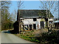 Dilapidated wooden building at Bryngair