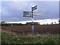 TM3556 : Roadsign on Station Road, Blaxhall by Geographer