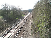 SU7313 : Looking southwards from railway bridge within Heberdens by Basher Eyre