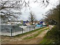 SU7276 : Skateboard/BMX enclosure, Caversham Park Village by Rose and Trev Clough