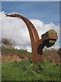 Sculpture at the entrance to Tolgarrick Farm