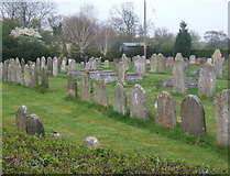 TM0151 : Graveyard by Wattisham Baptist Chapel by Andrew Hill