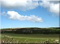 View across farmland towards Criw Farm