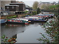 Narrowboats moored on the Regent