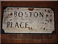 Painted street sign, Boston Place