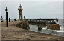 NZ9011 : East Pier and Breakwater by Peter Church