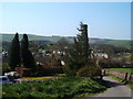 SK2176 : View of Eyam from Tideswell Lane by Peter Barr