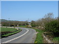 Sweeping bend on the A5025 at Glan Rhyd