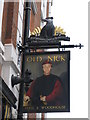 Sign for the Old Nick, Sandland Street, WC1