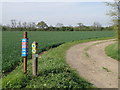 TL1665 : Signage on the farm track near Highfield farm by Michael Trolove
