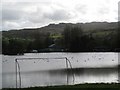 Flood water on the recreation ground