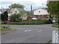 Road junction and houses next to the King