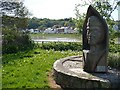 Wood carving of Guinivere, Caerleon