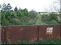 Old railway line and bridge parapet