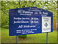 SD8501 : The Parish Church of St Thomas, Lower Crumpsall, Sign by Alexander P Kapp