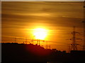 A brilliantly orange sunset on the A2