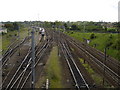 Railway lines outside Ipswich station