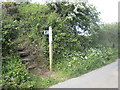 Stile on the footpath to Mennergwidden