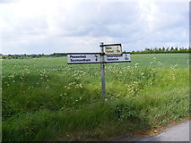 TM3470 : Roadsign on Heveningham Long Lane by Geographer