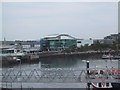 Wave-shaped roof on a waterfront building