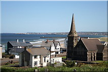 C7636 : Christ Church, Castlerock  from a hill by Tunnel Brae by Des Colhoun
