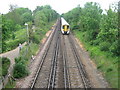 Railway to Whitstable and train heading to Faversham